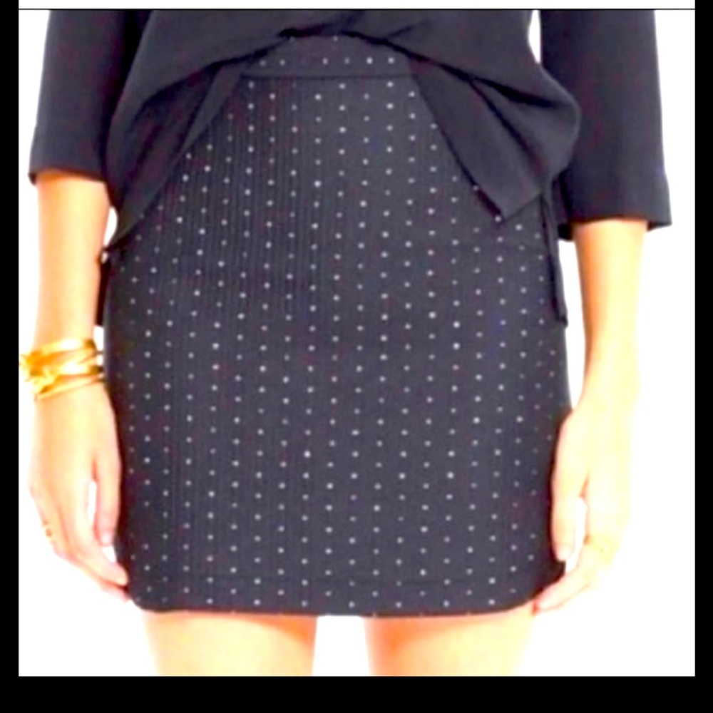 Madewell Black & Gold Nightfall Jacquard Shirttail Mini Skirt – Size 6